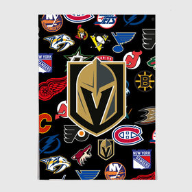 Постер с принтом Vegas Golden Knights (Z) в городе Новоалтайск, 100% бумага
 | бумага, плотность 150 мг. Матовая, но за счет высокого коэффициента гладкости имеет небольшой блеск и дает на свету блики, но в отличии от глянцевой бумаги не покрыта лаком | Тематика изображения на принте: anaheim ducks | arizona coyotes | boston bruins | buffalo sabres | calgary flames | canadiens de montreal | carolina hurricanes | chicago blackhawks | colorado avalanche | columbus blue jackets | dallas stars | detroit red wings | edmonton oil | hockey | 