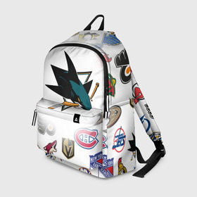 Рюкзак 3D с принтом San Jose Sharks (Z) в городе Новоалтайск, 100% полиэстер | лямки с регулируемой длиной, сверху петелька, чтобы рюкзак можно было повесить на вешалку. Основное отделение закрывается на молнию, как и внешний карман. Внутри два дополнительных кармана, один из которых закрывается на молнию. По бокам два дополнительных кармашка | Тематика изображения на принте: anaheim ducks | arizona coyotes | boston bruins | buffalo sabres | calgary flames | canadiens de montreal | carolina hurricanes | chicago blackhawks | colorado avalanche | columbus blue jackets | dallas stars | detroit red wings | edmonton oil | hockey | 