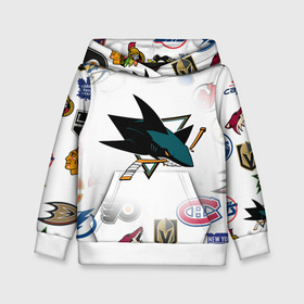 Детская толстовка 3D с принтом San Jose Sharks (Z) в городе Новоалтайск, 100% полиэстер | двухслойный капюшон со шнурком для регулировки, мягкие манжеты на рукавах и по низу толстовки, спереди карман-кенгуру с мягким внутренним слоем | anaheim ducks | arizona coyotes | boston bruins | buffalo sabres | calgary flames | canadiens de montreal | carolina hurricanes | chicago blackhawks | colorado avalanche | columbus blue jackets | dallas stars | detroit red wings | edmonton oil | hockey | 