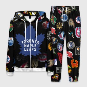Мужской костюм 3D с принтом Toronto Maple Leafs (Z) в городе Новоалтайск, 100% полиэстер | Манжеты и пояс оформлены тканевой резинкой, двухслойный капюшон со шнурком для регулировки, карманы спереди | anaheim ducks | arizona coyotes | boston bruins | buffalo sabres | calgary flames | canadiens de montreal | carolina hurricanes | chicago blackhawks | colorado avalanche | columbus blue jackets | dallas stars | detroit red wings | edmonton oil | hockey | 