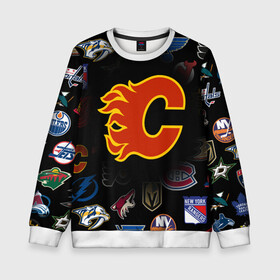 Детский свитшот 3D с принтом Calgary Flames (Z) в городе Новоалтайск, 100% полиэстер | свободная посадка, прямой крой, мягкая тканевая резинка на рукавах и понизу свитшота | anaheim ducks | arizona coyotes | boston bruins | buffalo sabres | calgary flames | canadiens de montreal | carolina hurricanes | chicago blackhawks | colorado avalanche | columbus blue jackets | dallas stars | detroit red wings | edmonton oil | hockey | 