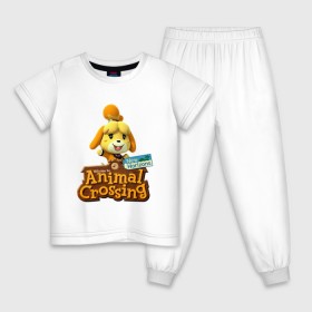 Детская пижама хлопок с принтом Animal Crossing Isabelle в городе Новоалтайск, 100% хлопок |  брюки и футболка прямого кроя, без карманов, на брюках мягкая резинка на поясе и по низу штанин
 | animal crossing | isabelle | nintendo | детская | женская | игра | изабель | изабэль | мультик | мультяшный | нинтендо | рисованный | рисунок | собака | собачка | энимал кроссинг
