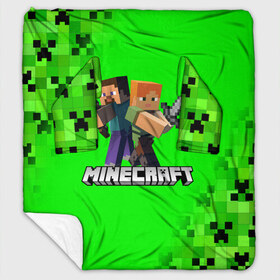 Плед с рукавами с принтом MINECRAFT в городе Новоалтайск, 100% полиэстер | Закругленные углы, все края обработаны. Ткань не мнется и не растягивается. Размер 170*145 | Тематика изображения на принте: block | creeper | cube | minecraft | pixel | блок | геометрия | крафт | крипер | кубики | майнкрафт | пиксели