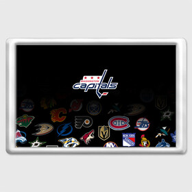Магнит 45*70 с принтом NHL Washington Capitals | НХЛ (Z) в городе Новоалтайск, Пластик | Размер: 78*52 мм; Размер печати: 70*45 | Тематика изображения на принте: anaheim ducks | arizona coyotes | boston bruins | buffalo sabres | calgary flames | carolina hurricanes | chicago blackhawks | colorado | hockey | nhl | washington capitals | нхл | паттерн | спорт | хоккей