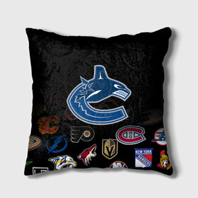 Подушка 3D с принтом NHL Vancouver Canucks | НХЛ (Z) в городе Новоалтайск, наволочка – 100% полиэстер, наполнитель – холлофайбер (легкий наполнитель, не вызывает аллергию). | состоит из подушки и наволочки. Наволочка на молнии, легко снимается для стирки | anaheim ducks | arizona coyotes | boston bruins | buffalo sabres | canadiens de montreal | carolina hurricanes | chicago blackhawks | colorado | hockey | nhl | vancouver canucks | нхл | паттерн | спорт | хоккей
