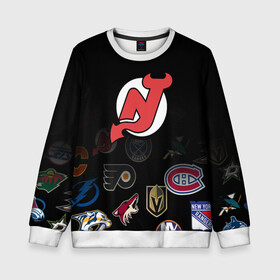 Детский свитшот 3D с принтом NHL New Jersey Devils (Z) в городе Новоалтайск, 100% полиэстер | свободная посадка, прямой крой, мягкая тканевая резинка на рукавах и понизу свитшота | anaheim ducks | arizona coyotes | boston bruins | buffalo sabres | calgary flames | carolina hurricanes | chicago blackhawks | colorado | hockey | new jersey devils | nhl | нхл | паттерн | спорт | хоккей