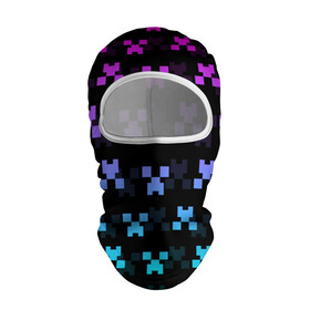 Балаклава 3D с принтом MINECRAFT CREEPER NEON в городе Новоалтайск, 100% полиэстер, ткань с особыми свойствами — Activecool | плотность 150–180 г/м2; хорошо тянется, но при этом сохраняет форму. Закрывает шею, вокруг отверстия для глаз кайма. Единый размер | block | creeper | cube | minecraft | neon | pixel | блок | геометрия | крафт | крипер | кубики | майнкрафт | неон | пиксели
