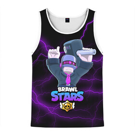 Мужская майка 3D с принтом BRAWL STARS DJ FRANK в городе Новоалтайск, 100% полиэстер | круглая горловина, приталенный силуэт, длина до линии бедра. Пройма и горловина окантованы тонкой бейкой | 8 bit | 8 бит | bibi | brawl | brawl stars | crow | leon | spike | sprout | stars | бравл | бравл старс | браво старс | игра | компьютерная | кров | леон | онлайн | старс