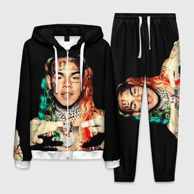 Мужской костюм 3D с принтом 6IX9INE в городе Новоалтайск, 100% полиэстер | Манжеты и пояс оформлены тканевой резинкой, двухслойный капюшон со шнурком для регулировки, карманы спереди | 6ix9ine | gooba | hernandez | tekashi