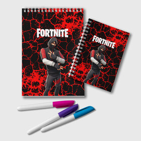 Блокнот с принтом Fortnite Ikonik в городе Новоалтайск, 100% бумага | 48 листов, плотность листов — 60 г/м2, плотность картонной обложки — 250 г/м2. Листы скреплены удобной пружинной спиралью. Цвет линий — светло-серый
 | Тематика изображения на принте: archetype | fortnite | fortnite 2 | fortnite x | ikonik | marshmello | raven | архетип | ворон | иконик | маршмелло | фортнайт | фортнайт 2 | фортнайт глава 2