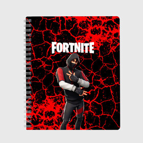 Тетрадь с принтом Fortnite Ikonik в городе Новоалтайск, 100% бумага | 48 листов, плотность листов — 60 г/м2, плотность картонной обложки — 250 г/м2. Листы скреплены сбоку удобной пружинной спиралью. Уголки страниц и обложки скругленные. Цвет линий — светло-серый
 | archetype | fortnite | fortnite 2 | fortnite x | ikonik | marshmello | raven | архетип | ворон | иконик | маршмелло | фортнайт | фортнайт 2 | фортнайт глава 2