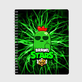 Тетрадь с принтом Brawl Stars SPIKE в городе Новоалтайск, 100% бумага | 48 листов, плотность листов — 60 г/м2, плотность картонной обложки — 250 г/м2. Листы скреплены сбоку удобной пружинной спиралью. Уголки страниц и обложки скругленные. Цвет линий — светло-серый
 | 8 bit | 8 бит | bibi | brawl | brawl stars | crow | leon | spike | sprout | stars | бравл | бравл старс | браво старс | игра | компьютерная | кров | леон | онлайн | старс