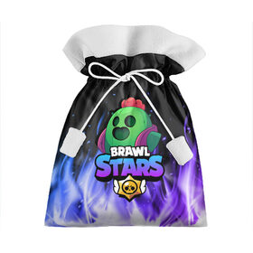 Подарочный 3D мешок с принтом Brawl Stars SPIKE в городе Новоалтайск, 100% полиэстер | Размер: 29*39 см | Тематика изображения на принте: 8 bit | 8 бит | bibi | brawl | brawl stars | crow | leon | spike | sprout | stars | бравл | бравл старс | браво старс | игра | компьютерная | кров | леон | онлайн | старс