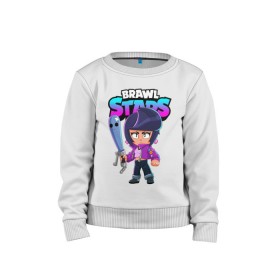Детский свитшот хлопок с принтом BRAWL STARS BIBI в городе Новоалтайск, 100% хлопок | круглый вырез горловины, эластичные манжеты, пояс и воротник | Тематика изображения на принте: bibi | brawl stars | coach mike | crow | gale | leon | leon shark | max | mecha crow | mortis | mr.p | phoenix | sally leon | sandy | spike | sprout | tara | unicorn | virus 8 bit | werewolf | ворон | оборотень