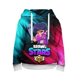 Детская толстовка 3D с принтом BRAWL STARS BIBI в городе Новоалтайск, 100% полиэстер | двухслойный капюшон со шнурком для регулировки, мягкие манжеты на рукавах и по низу толстовки, спереди карман-кенгуру с мягким внутренним слоем | Тематика изображения на принте: bibi | brawl stars | coach mike | crow | gale | leon | leon shark | max | mecha crow | mortis | mr.p | phoenix | sally leon | sandy | spike | sprout | tara | unicorn | virus 8 bit | werewolf | ворон | оборотень