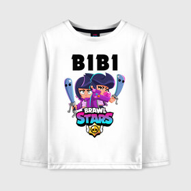 Детский лонгслив хлопок с принтом BRAWL STARS BIBI в городе Новоалтайск, 100% хлопок | круглый вырез горловины, полуприлегающий силуэт, длина до линии бедер | bibi | brawl stars | coach mike | crow | gale | leon | leon shark | max | mecha crow | mortis | mr.p | phoenix | sally leon | sandy | spike | sprout | tara | unicorn | virus 8 bit | werewolf | ворон | оборотень
