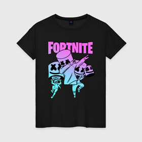 Женская футболка хлопок FORTNITE x MARSHMELLO: в городе Новоалтайск, 100% хлопок | прямой крой, круглый вырез горловины, длина до линии бедер, слегка спущенное плечо | deadmau5 | fortnite | fortnite 2 | fortnite x маршмелло | ikonik | marshmello | ninja | ninja streamer | raven | travis scott | ворон | иконик | ниндзя | пили | рейвен | трэвис скотт | фортнайт