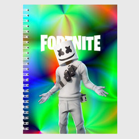 Тетрадь с принтом FORTNITE x MARSHMELLO в городе Новоалтайск, 100% бумага | 48 листов, плотность листов — 60 г/м2, плотность картонной обложки — 250 г/м2. Листы скреплены сбоку удобной пружинной спиралью. Уголки страниц и обложки скругленные. Цвет линий — светло-серый
 | deadmau5 | fortnite | fortnite 2 | fortnite x маршмелло | ikonik | marshmello | ninja | ninja streamer | raven | travis scott | ворон | иконик | ниндзя | пили | рейвен | трэвис скотт | фортнайт