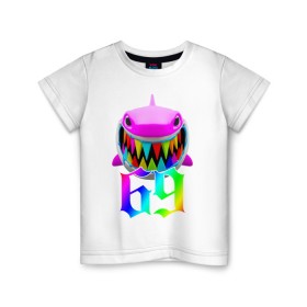 Детская футболка хлопок с принтом 6IX9INE- GOOBA в городе Новоалтайск, 100% хлопок | круглый вырез горловины, полуприлегающий силуэт, длина до линии бедер | 6ix9ine | 6ix9ine  gooba | gooba | акула | сикснайн | сиксти найн | сиксти найн репер | такаши | текаши | текаши сикснайн