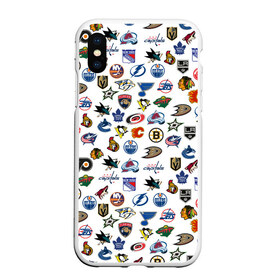 Чехол для iPhone XS Max матовый NHL PATTERN (Z): в городе Новоалтайск, Силикон | Область печати: задняя сторона чехла, без боковых панелей | anaheim ducks | arizona coyotes | boston bruins | buffalo sabres | calgary flames | canadiens de montreal | carolina hurricanes | chicago blackhawks | colorado | hockey | nhl | нхл | паттерн | спорт | хоккей