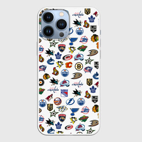 Чехол для iPhone 13 Pro Max с принтом NHL PATTERN | НХЛ (Z) в городе Новоалтайск,  |  | Тематика изображения на принте: anaheim ducks | arizona coyotes | boston bruins | buffalo sabres | calgary flames | canadiens de montreal | carolina hurricanes | chicago blackhawks | colorado | hockey | nhl | нхл | паттерн | спорт | хоккей