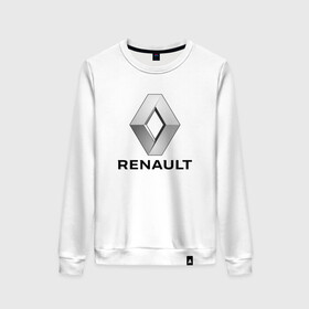 Женский свитшот хлопок с принтом RENAULT. в городе Новоалтайск, 100% хлопок | прямой крой, круглый вырез, на манжетах и по низу широкая трикотажная резинка  | abstract | auto | brand | car | geometry | renault | sport | texture | абстракция | авто | автомобильные | бренд | геометрия | классика | машины | модные | ренаулт | спорт | стиль | текстура
