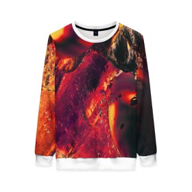 Женский свитшот 3D с принтом Abstract magma в городе Новоалтайск, 100% полиэстер с мягким внутренним слоем | круглый вырез горловины, мягкая резинка на манжетах и поясе, свободная посадка по фигуре | abstract | art | digital | fire | flame | lava | magma | textures | абстракция | арт | лава | магма | огонь | пламя | текстуры | фон | цифровой