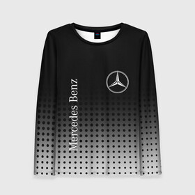 Женский лонгслив 3D с принтом Mercedes-Benz в городе Новоалтайск, 100% полиэстер | длинные рукава, круглый вырез горловины, полуприлегающий силуэт | amg | mercedes | mercedes значок | mercedes лого | mercedes марка | амг | бенц | лого автомобиля | логотип мерседес | мерин | мерс | мерседес | мерседес бенз | мерседес лого | мерседес эмблема