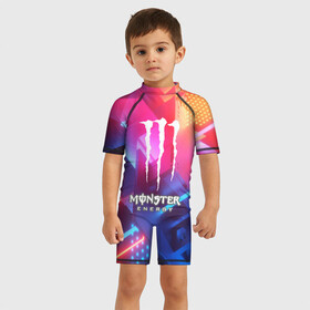 Детский купальный костюм 3D с принтом MONSTER ENERGY в городе Новоалтайск, Полиэстер 85%, Спандекс 15% | застежка на молнии на спине | amg | auto | bmw | honda | jdm | mercedes | nissan | porsche | racing | sport | subar | toyota | автомобил | автомобильные | киа | лексус | марка | машины | митсубиси | ниссан | порше | спорт | субару | тесла | тойота | хонда