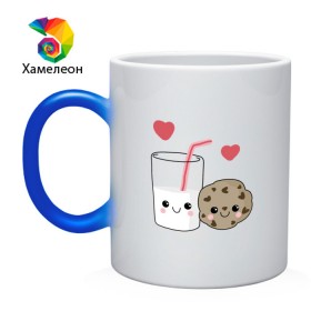 Кружка хамелеон с принтом Milk and Cookies Love в городе Новоалтайск, керамика | меняет цвет при нагревании, емкость 330 мл | coockie | friend | minimalism | дружба | любовь | минимализм | молоко | печенье | печенька | печеньки