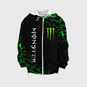 Детская куртка 3D с принтом MONSTER ENERGY в городе Новоалтайск, 100% полиэстер | застежка — молния, подол и капюшон оформлены резинкой с фиксаторами, по бокам — два кармана без застежек, один потайной карман на груди, плотность верхнего слоя — 90 г/м2; плотность флисового подклада — 260 г/м2 | black monster | bmx | claw | cybersport | energy | monster | monster energy | moto | motocross | race | sport | киберспорт | когти | монстер энерджи | монстр | мото | мотокросс | ралли | скейтбординг | спорт | энергия