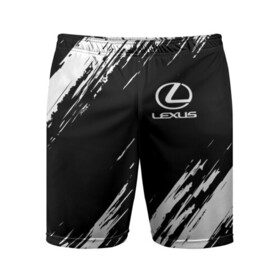 Мужские шорты спортивные с принтом LEXUS в городе Новоалтайск,  |  | auto | lexus | sport | авто | автомобиль | автомобильные | бренд | лексус | марка | машины | спорт