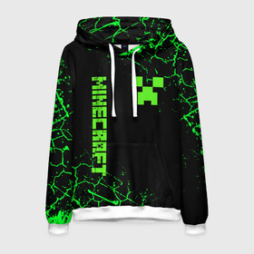 Мужская толстовка 3D с принтом MINECRAFT CREEPER в городе Новоалтайск, 100% полиэстер | двухслойный капюшон со шнурком для регулировки, мягкие манжеты на рукавах и по низу толстовки, спереди карман-кенгуру с мягким внутренним слоем. | block | creeper | cube | minecraft | pixel | блок | геометрия | крафт | крипер | кубики | майнкрафт | пиксели