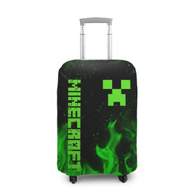 Чехол для чемодана 3D с принтом MINECRAFT CREEPER в городе Новоалтайск, 86% полиэфир, 14% спандекс | двустороннее нанесение принта, прорези для ручек и колес | block | creeper | cube | minecraft | pixel | блок | геометрия | крафт | крипер | кубики | майнкрафт | пиксели