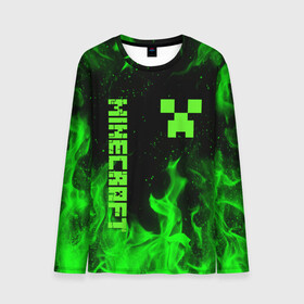 Мужской лонгслив 3D с принтом MINECRAFT CREEPER в городе Новоалтайск, 100% полиэстер | длинные рукава, круглый вырез горловины, полуприлегающий силуэт | block | creeper | cube | minecraft | pixel | блок | геометрия | крафт | крипер | кубики | майнкрафт | пиксели