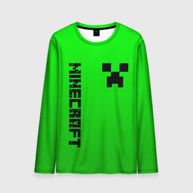 Мужской лонгслив 3D с принтом MINECRAFT CREEPER в городе Новоалтайск, 100% полиэстер | длинные рукава, круглый вырез горловины, полуприлегающий силуэт | block | creeper | cube | minecraft | pixel | блок | геометрия | крафт | крипер | кубики | майнкрафт | пиксели