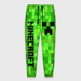 Мужские брюки 3D с принтом MINECRAFT CREEPER в городе Новоалтайск, 100% полиэстер | манжеты по низу, эластичный пояс регулируется шнурком, по бокам два кармана без застежек, внутренняя часть кармана из мелкой сетки | block | creeper | cube | minecraft | pixel | блок | геометрия | крафт | крипер | кубики | майнкрафт | пиксели