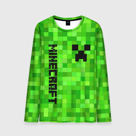 Мужской лонгслив 3D с принтом MINECRAFT CREEPER в городе Новоалтайск, 100% полиэстер | длинные рукава, круглый вырез горловины, полуприлегающий силуэт | block | creeper | cube | minecraft | pixel | блок | геометрия | крафт | крипер | кубики | майнкрафт | пиксели