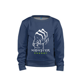 Детский свитшот хлопок с принтом MONSTER ENERGY (Z) в городе Новоалтайск, 100% хлопок | круглый вырез горловины, эластичные манжеты, пояс и воротник | black monster | bmx | claw | cybersport | energy | monster | monster energy | moto | motocross | race | sport | киберспорт | когти | монстер энерджи | монстр | мото | мотокросс | ралли | скейтбординг | спорт | т | энергия