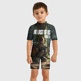 Детский купальный костюм 3D с принтом The Last of Us part 2 в городе Новоалтайск, Полиэстер 85%, Спандекс 15% | застежка на молнии на спине | day | ellie | games | joel | naughty dog | день | джоэл | игры | одни из нас | часть 2 | элли