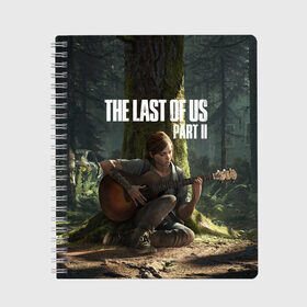 Тетрадь с принтом The Last of Us part 2 в городе Новоалтайск, 100% бумага | 48 листов, плотность листов — 60 г/м2, плотность картонной обложки — 250 г/м2. Листы скреплены сбоку удобной пружинной спиралью. Уголки страниц и обложки скругленные. Цвет линий — светло-серый
 | day | ellie | games | joel | naughty dog | день | джоэл | игры | одни из нас | часть 2 | элли
