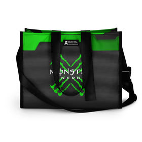 Сумка-шоппер 3D с принтом MONSTER ENERGY (Z) в городе Новоалтайск, 100% полиэстер | застегивается на металлическую кнопку; внутренний карман застегивается на молнию. Стенки укреплены специальным мягким материалом, чтобы защитить содержимое от несильных ударов
 | black monster | bmx | claw | cybersport | energy | monster | monster energy | moto | motocross | race | sport | киберспорт | когти | монстер энерджи | монстр | мото | мотокросс | ралли | скейтбординг | спорт | энергия