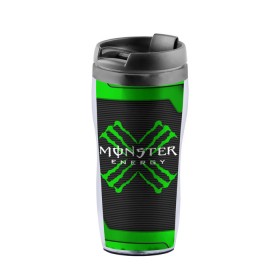 Термокружка-непроливайка с принтом MONSTER ENERGY (Z) в городе Новоалтайск, внутренняя часть — пищевой пластик, наружная часть — прозрачный пластик, между ними — полиграфическая вставка с рисунком | объем — 350 мл, герметичная крышка | black monster | bmx | claw | cybersport | energy | monster | monster energy | moto | motocross | race | sport | киберспорт | когти | монстер энерджи | монстр | мото | мотокросс | ралли | скейтбординг | спорт | энергия