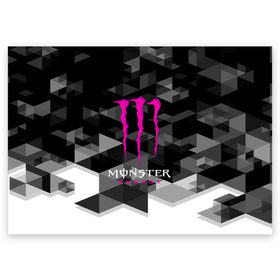 Поздравительная открытка с принтом MONSTER ENERGY (Z) в городе Новоалтайск, 100% бумага | плотность бумаги 280 г/м2, матовая, на обратной стороне линовка и место для марки
 | black monster | bmx | claw | cybersport | energy | monster | monster energy | moto | motocross | race | sport | киберспорт | когти | монстер энерджи | монстр | мото | мотокросс | ралли | скейтбординг | спорт | энергия