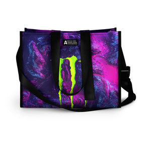 Сумка-шоппер 3D с принтом MONSTER ENERGY (Z) в городе Новоалтайск, 100% полиэстер | застегивается на металлическую кнопку; внутренний карман застегивается на молнию. Стенки укреплены специальным мягким материалом, чтобы защитить содержимое от несильных ударов
 | black monster | bmx | claw | cybersport | energy | monster | monster energy | moto | motocross | race | sport | киберспорт | когти | монстер энерджи | монстр | мото | мотокросс | ралли | скейтбординг | спорт | энергия