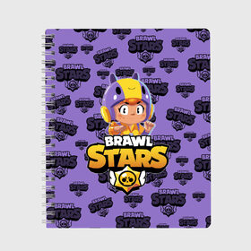 Тетрадь с принтом BRAWL STARS BEA в городе Новоалтайск, 100% бумага | 48 листов, плотность листов — 60 г/м2, плотность картонной обложки — 250 г/м2. Листы скреплены сбоку удобной пружинной спиралью. Уголки страниц и обложки скругленные. Цвет линий — светло-серый
 | 8 bit | 8 бит | bibi | brawl stars | crow | el brown | leon | leon shark | max | mr.p | sally leon | shark | stars | virus | werewolf | акула | биби | вирус | ворон | леон | оборотень | пингвин