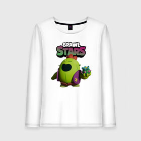 Женский лонгслив хлопок с принтом Brawl Stars Spike в городе Новоалтайск, 100% хлопок |  | brawl spike | brawl stars | spike | spike brawl | бравл кактус | бравл спайк | бравл старс | кактус | робоспайк | спайк | спайк бравл старс