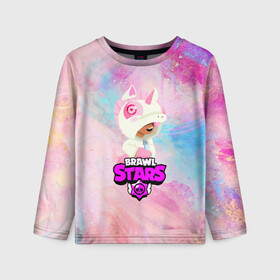 Детский лонгслив 3D с принтом BRAWL STARS:UNICORN LEON в городе Новоалтайск, 100% полиэстер | длинные рукава, круглый вырез горловины, полуприлегающий силуэт
 | 8 | 8 bit | bibi | brawl stars | brock | bull | crow | dinomike | el primo | leon | mobile game | mr.p | nita | poko | ricochet | stars | tara | бравл старс | ворон | леон | мобильные игры