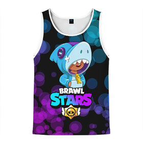 Мужская майка 3D с принтом BRAWL STARS SHARK в городе Новоалтайск, 100% полиэстер | круглая горловина, приталенный силуэт, длина до линии бедра. Пройма и горловина окантованы тонкой бейкой | Тематика изображения на принте: 8 bit | brawl stars | crow | leon | leon shark | max | mecha | mecha crow | mr.p | sally leon | shark | sprout | tara | virus 8 bit | werewolf leon | акула | берли | бравл старс | ворон | макс | оборотень