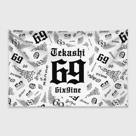 Флаг-баннер с принтом 6IX9INE в городе Новоалтайск, 100% полиэстер | размер 67 х 109 см, плотность ткани — 95 г/м2; по краям флага есть четыре люверса для крепления | 6ix9ine | gooba | hernandez | tekashi